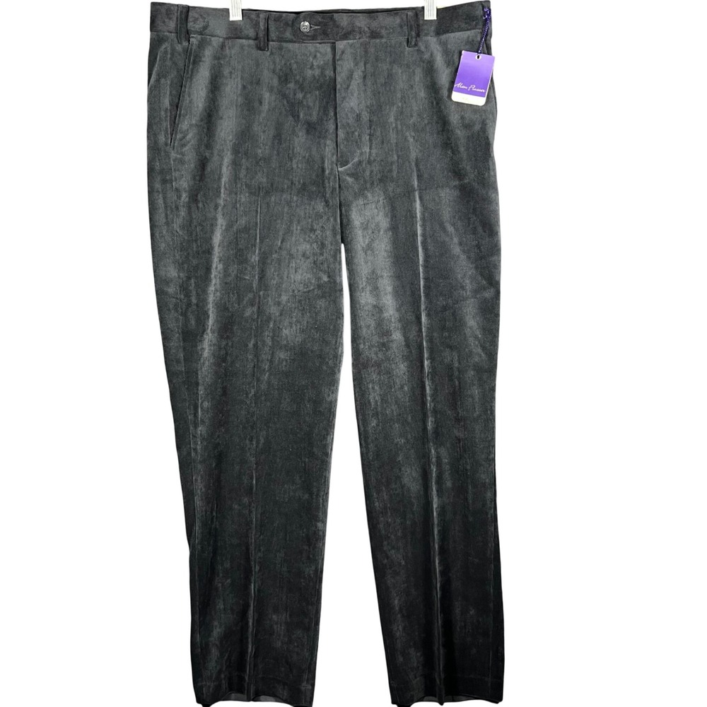 Alan Flusser Corduroy Pants Mens 40x32 Charcoal Grey Fine‎ Wale Stretch New